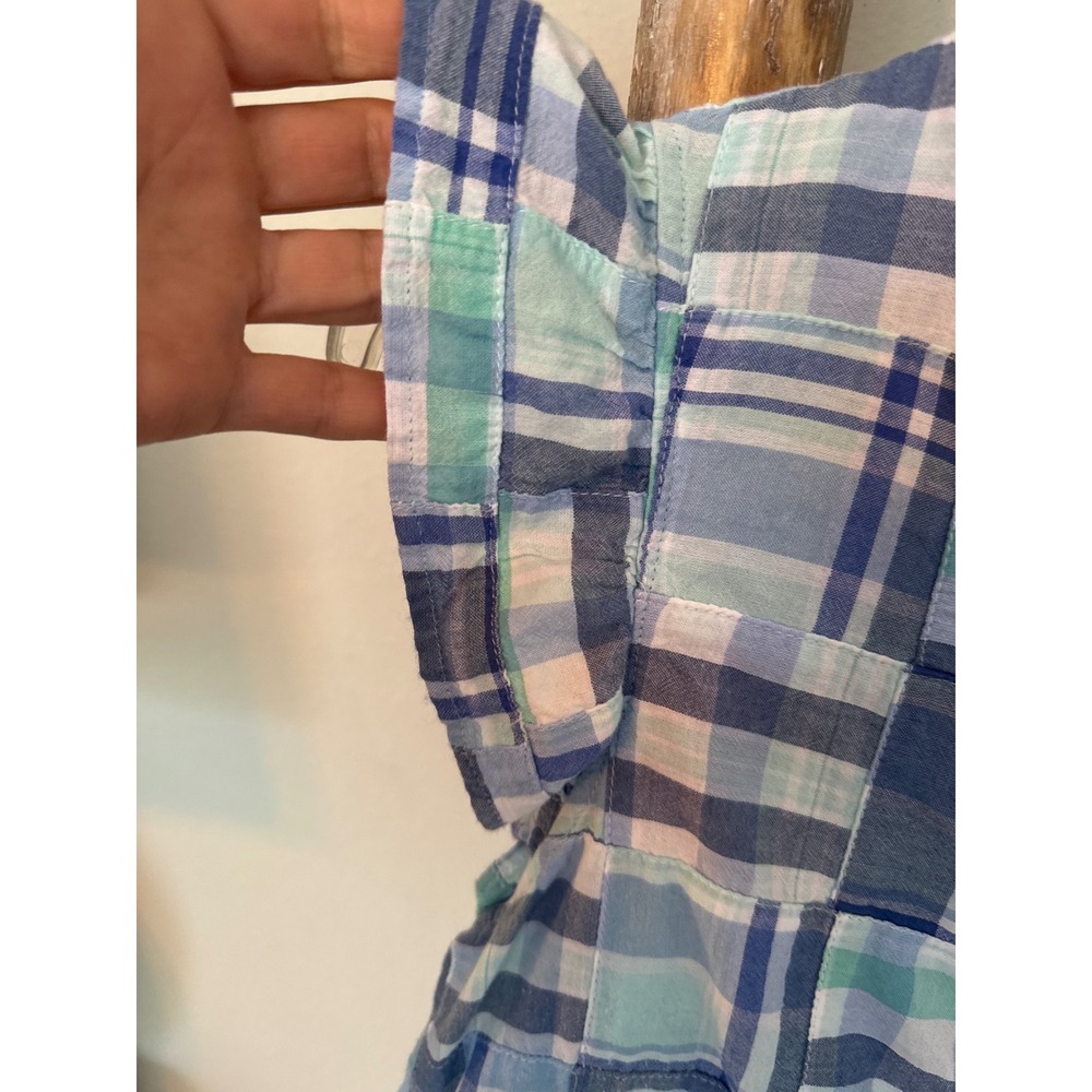 Vineyard Vines patchwork plaid ruffle blouse in b… - image 4